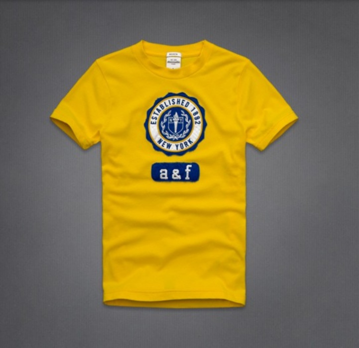 Abercrombie Fitch Hombres De Cuello Redondo Corto Remera AF5205